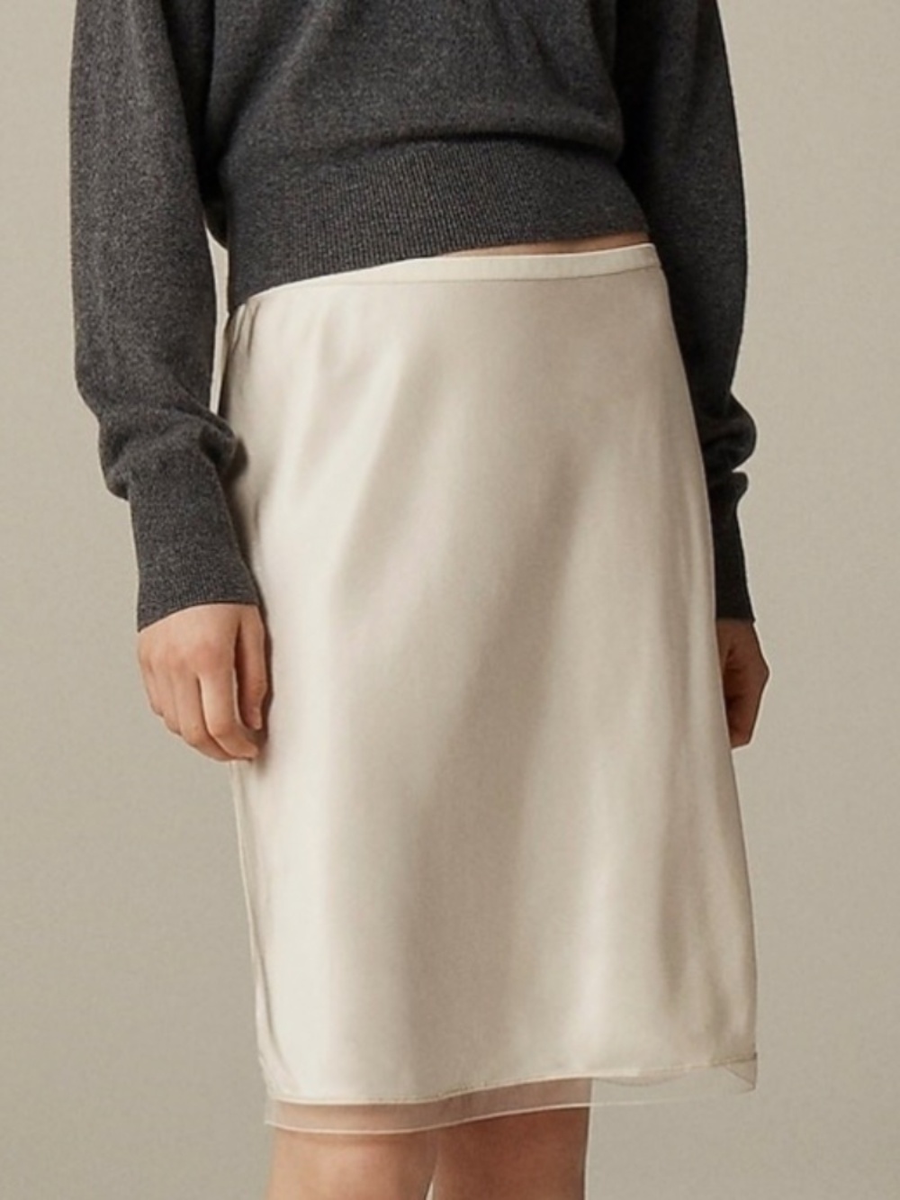 NEW - J. Crew Gwen Knee-Length Satin Slip Skirt